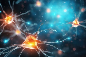 Poster - Glowing Neuron Network In Brain