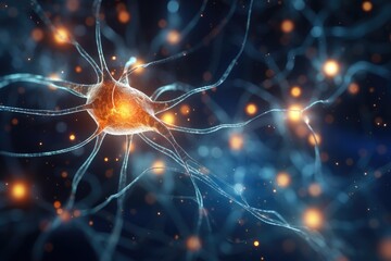 Poster - Glowing Neuron Network In Brain