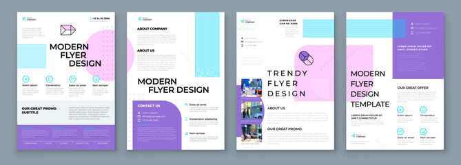 Wall Mural - flyer template layout design set. corporate business annual report, catalog, magazine, flyer mockup.