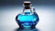 Blue healing potion bottle. isolated in white color