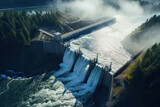Fototapeta  - aerial view of the dam on the river