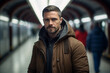 © Tetiana - Confident man standing in subway station generative AI technology
