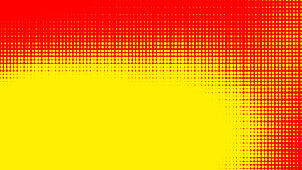 Poster - Dots halftone orange yellow color pattern gradient texture with technology digital background. Dots pop art comics with summer background.