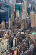 Aerial view with details of New York city skyline