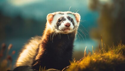 a ferret portrait, wildlife photography