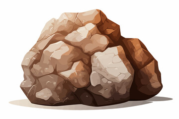 Canvas Print - Large rock isolated vector style on isolated background illustration