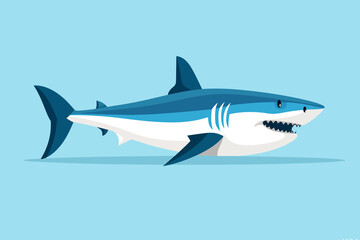 Canvas Print - shark isolated vector style on isolated background illustration