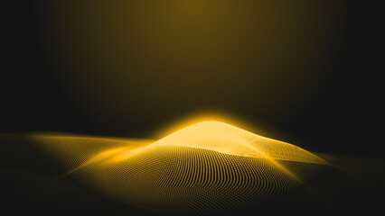 Wall Mural - abstract dot gold gradient wave texture technology background.
