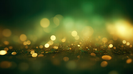 Sticker - Elegance in Green and Gold, Abstract Background - A Harmonious Fusion of Opulent Tones.