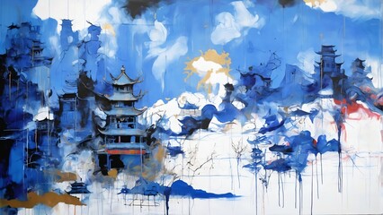 Street graffiti style China-Chic wallpaper