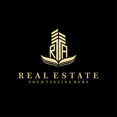 Initial building real estate logo design