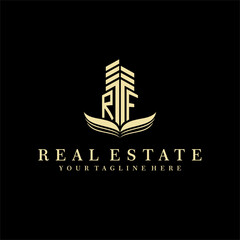 Initial building real estate logo design