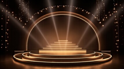 Wall Mural - Stage Podium Scene for Award Ceremony illuminated