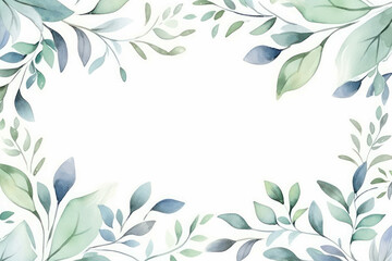 background leaves watercolor summer spring floral botanical nature