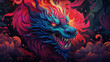  A rainbow color dragon chinese new year zodiac background