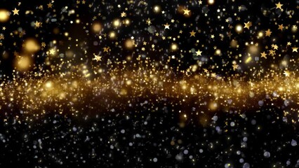 Wall Mural - golden stars and bokeh with glitter 
