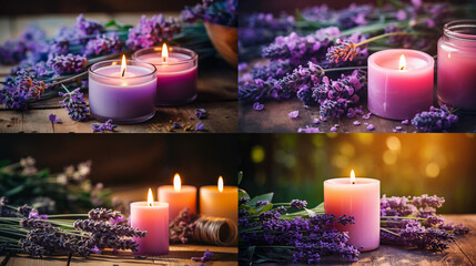 Wall Mural - candles and lavender