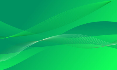 Wall Mural - green lines wave curves soft gradient abstract background