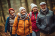 © Super2 - group of seniors hiking through the forest