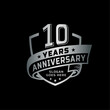 10 years anniversary celebration design template. 10th anniversary logo. Vector and illustration.