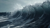 Fototapeta  - Storm at sea and ocean. Ocean waves. Big waves. 