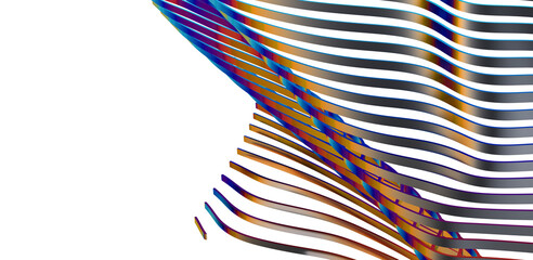 Aufkleber - Abstract line fluid colors backgrounds. Trendy Vibrant Fluid Colors. 3d render