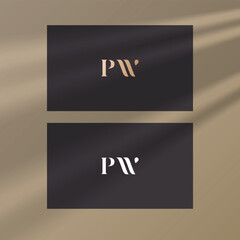 Wall Mural - PW logo design vector image