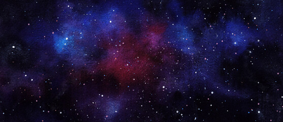 Wall Mural - cosmic illustration. beautiful colorful space background. watercolor cosmos