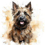 Fototapeta Londyn - watercolor Cairn Terrier clipart, Generative Ai