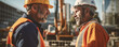 Project manager talks to project engineer at construction site