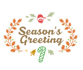 Wall Mural - Season greetings typography composition. Decorative design element for postcards, prints, posters