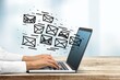 Email notification E-mail marketing on laptop