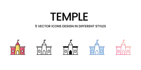 Wall Mural - Temple  icons set vector illustration. vector stock,