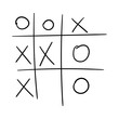 Tic tac toe vector icon in doodle style. Symbol in simple design. Cartoon object hand drawn isolated on white background.