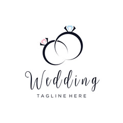 Wedding design logo with a stunning diamond concept