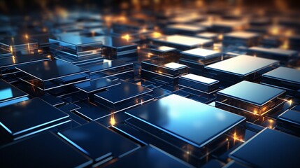 Poster - Futuristic Digital Network Structure. Generative ai