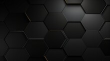 Hexagonal Elegance: Abstract Black Texture Background - Unique Vector Illustration