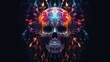 Psychedelic Human Skull Generated by Acid-Inspired AI Abstract Render