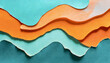paper, waves, orange, blue, riss, gerissen, schnipsel, entwerfen, gestalten, textur, abstrakt, material,