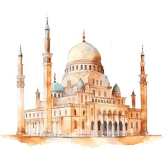 Wall Mural - watercolor mosque isolated