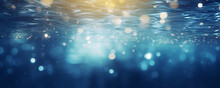 Water Background With Bokeh Flare. Ai Generative