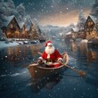 santa claus on the river