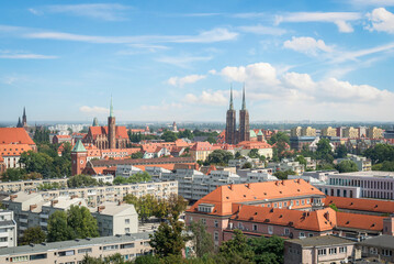 Canvas Print - Aerial view of Wroclaw