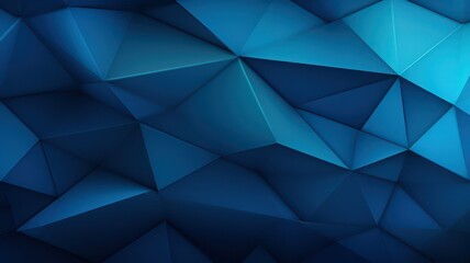 Poster - Blue geometric triangle background created with Generative AI