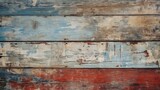Fototapeta Przestrzenne - texture of vintage wood boards with cracked paint, copy space, 16:9