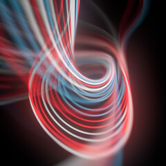 Fototapete - colorful 3d rendering illustration combining blue, red and white colors