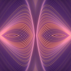 Aufkleber - Abstract symmetrical background with a combination of pink and magenta curved lines. 3d rendering digital illustration