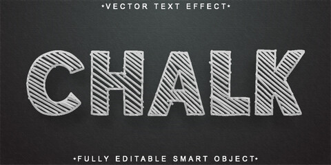 Poster - Blackboard Chalk Vector Fully Editable Smart Object Text Effect