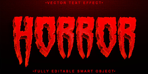 Poster - Red Vampire Horror Vector Fully Editable Smart Object Text Effect