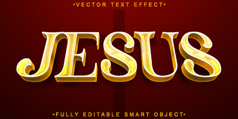 Poster - Golden Jesus Vector Fully Editable Smart Object Text Effect
